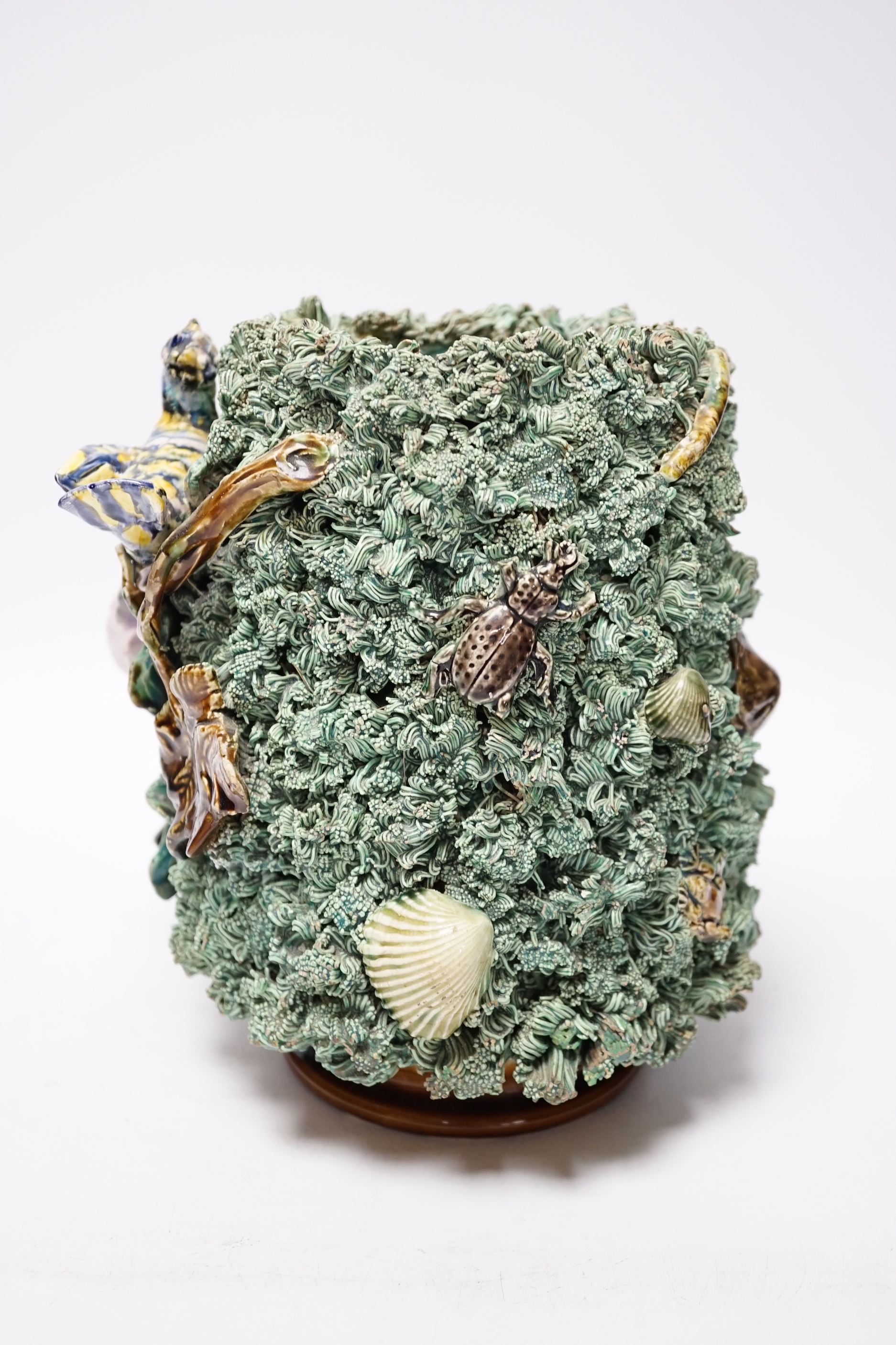 A Rorstrand floral encrusted vase, 21cm